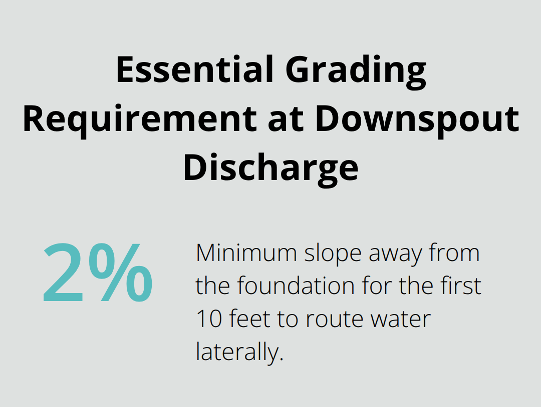 Minimum slope needed to carry roof runoff away from the foundation - downspout rainwater routing plan