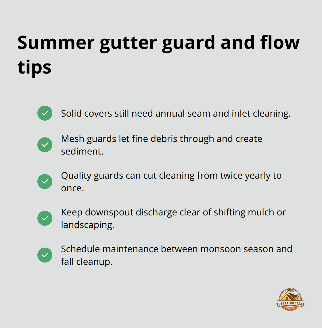 Key summer gutter guard and downspout best practices - gutter maintenance checklist