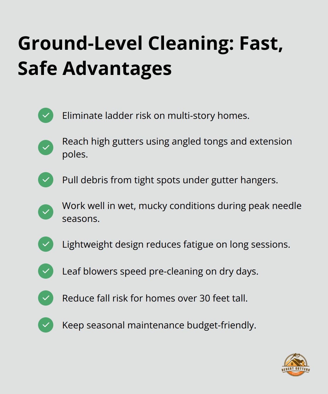 Benefits of ground-level gutter cleaning tools for pine needles