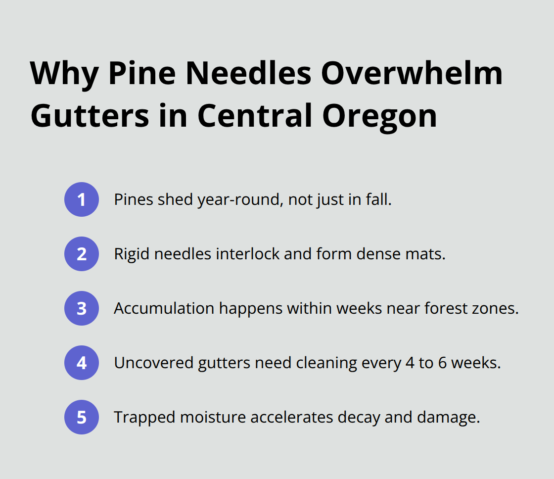 Key reasons pine needles clog gutters faster than other debris in Central Oregon. - pine needle filter gutters
