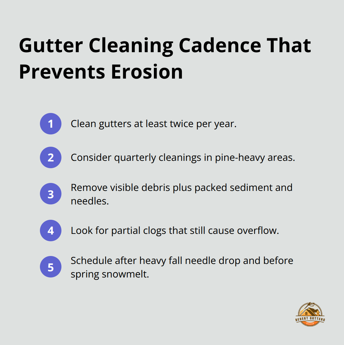 Key gutter cleaning actions and timing to protect foundations in Central Oregon. - protect foundation from erosion